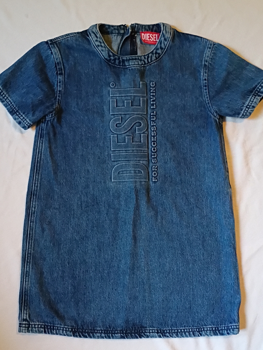 DIESEL Blue Denim Short-Sleeve Girls Dress